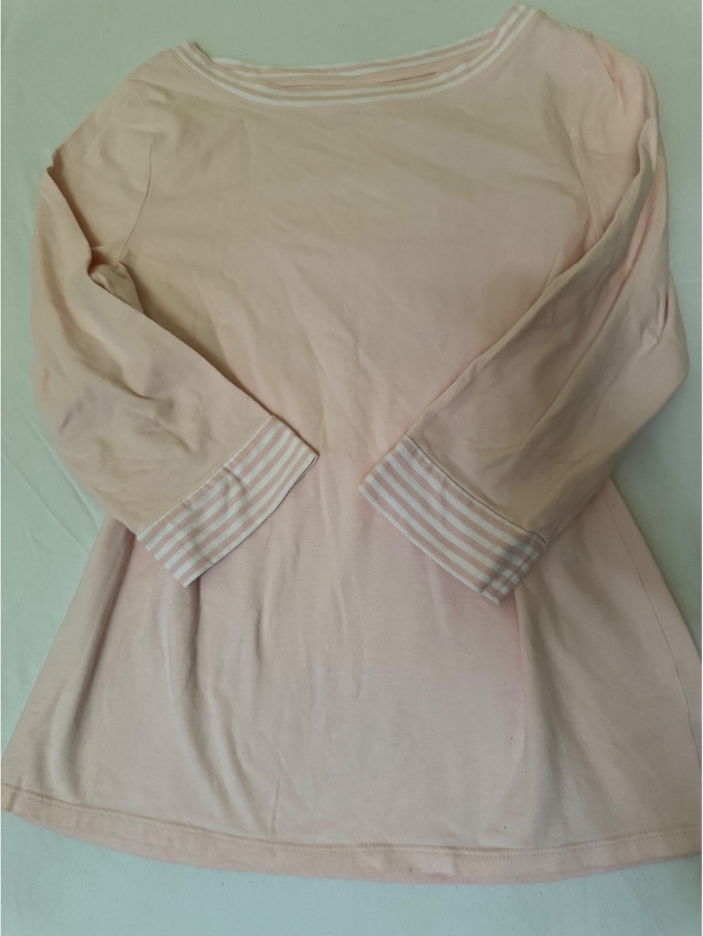 Talbots Light Pink 3/4 Sleeve Boatneck Top M